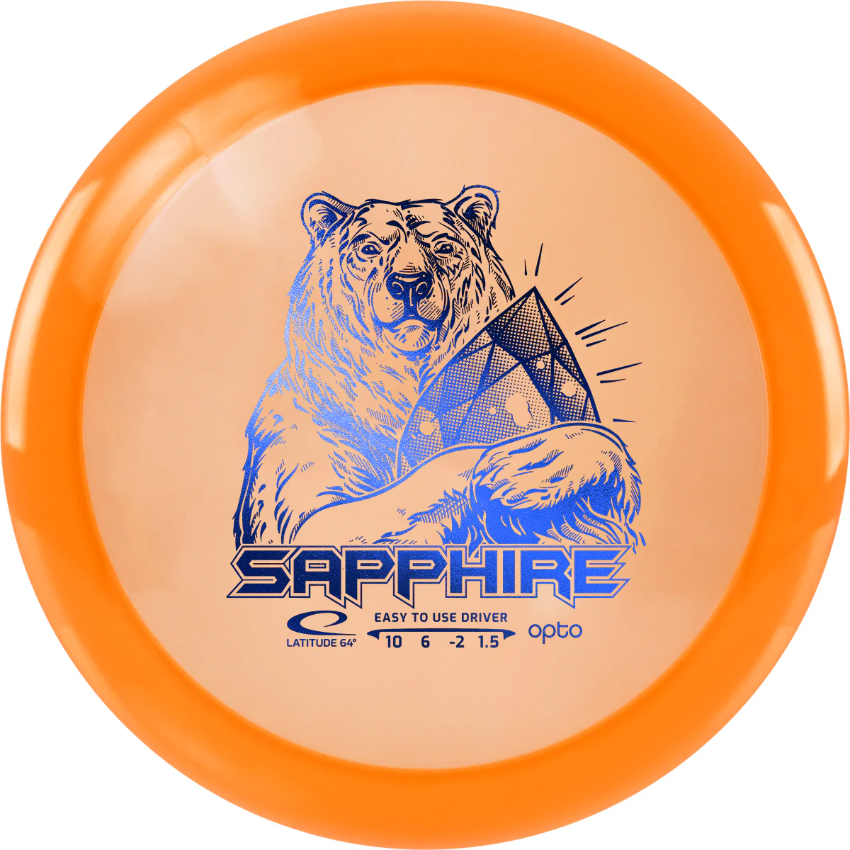Latitude 64 - Frisbeegolf Distance Driver - Opto Sapphire - Orange